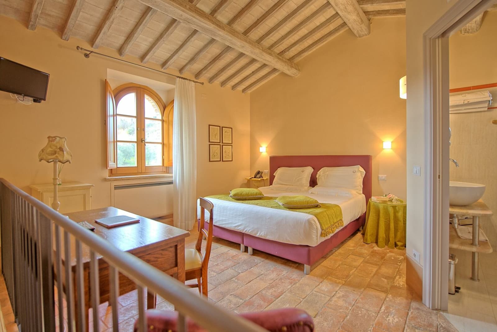 Tenuta La Barricaia — a bedroom off the gallery landing