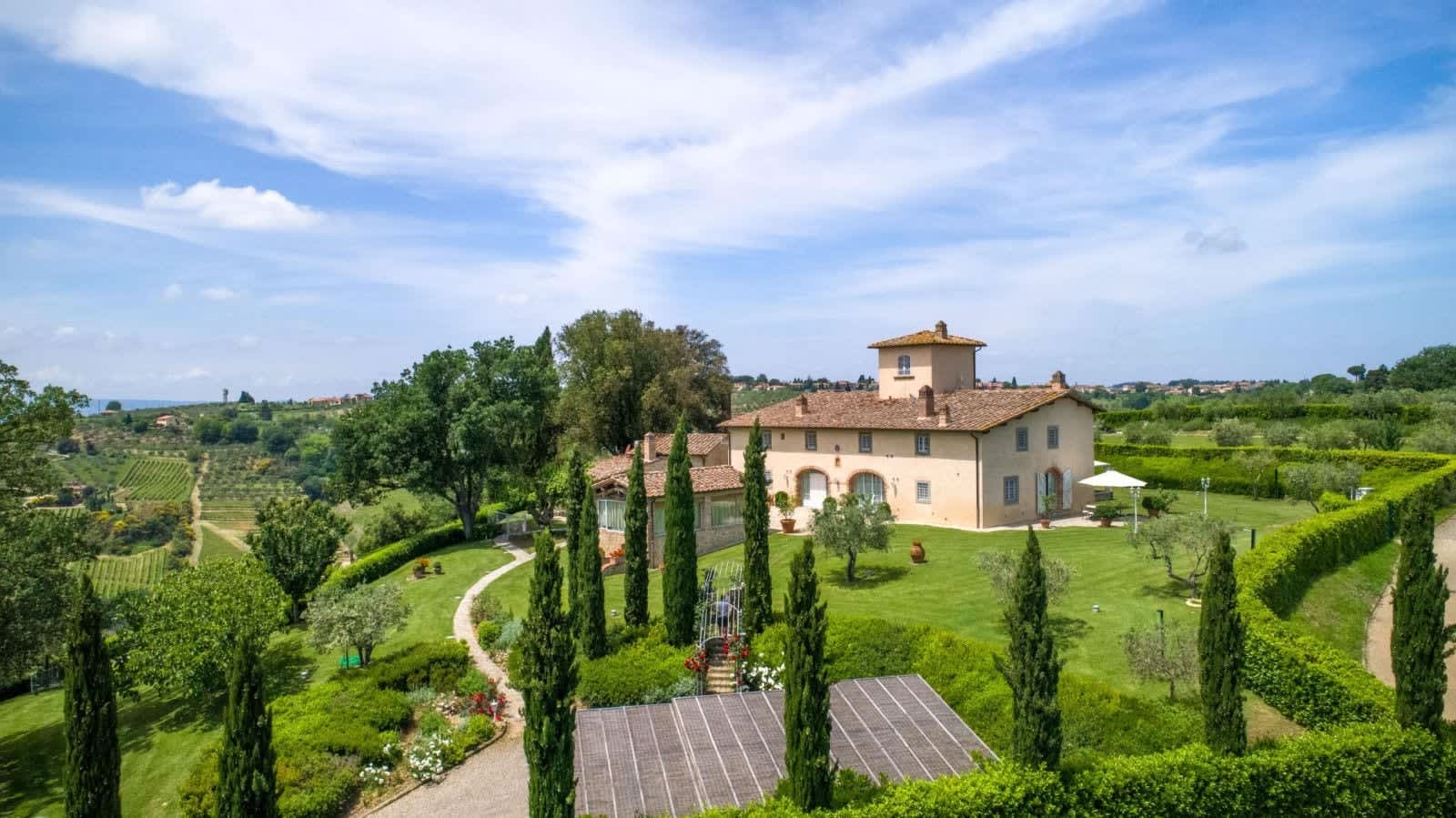 Villa Fornacella — the villa from the air