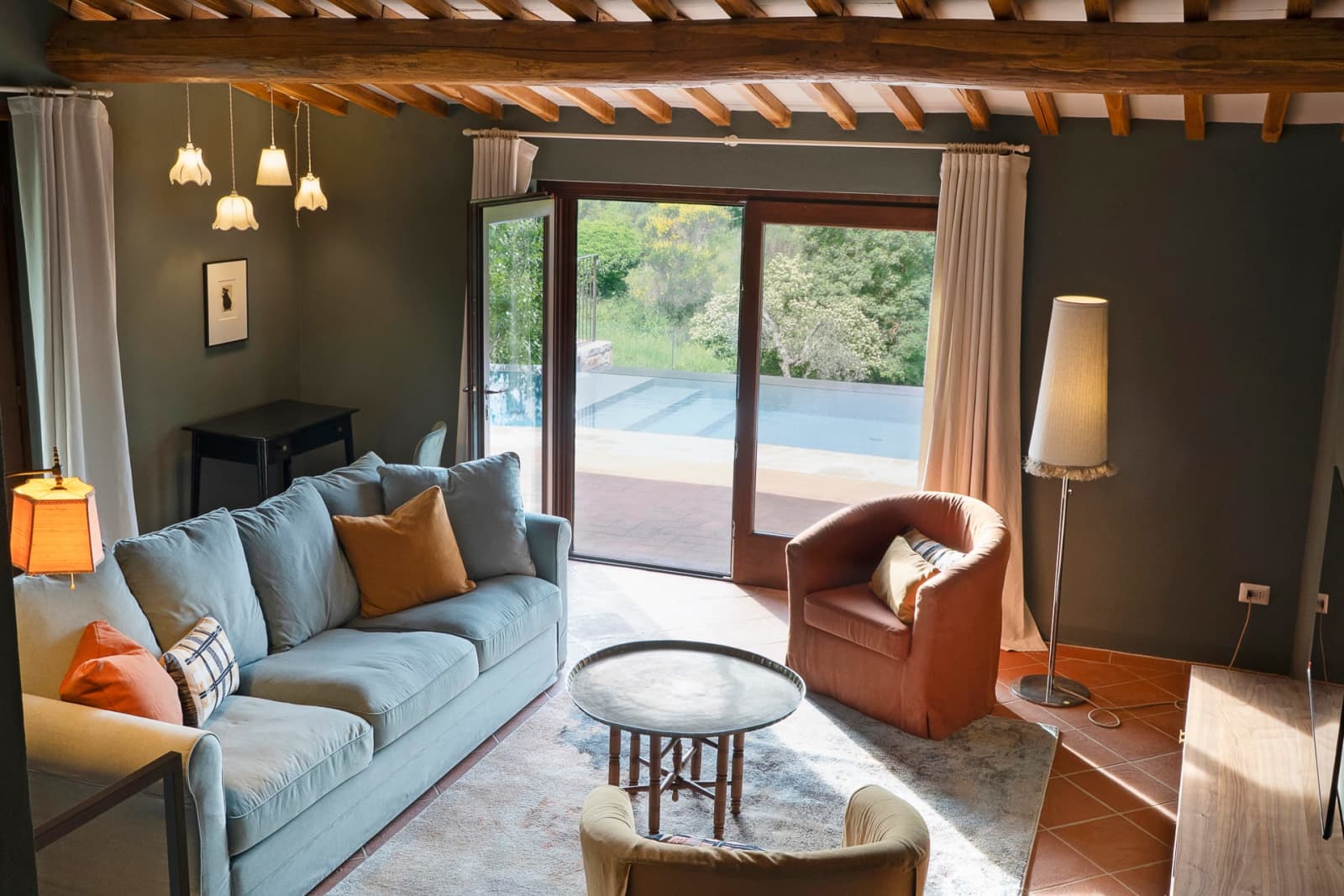 Casa Pernicella — the lounge opening to the terrace