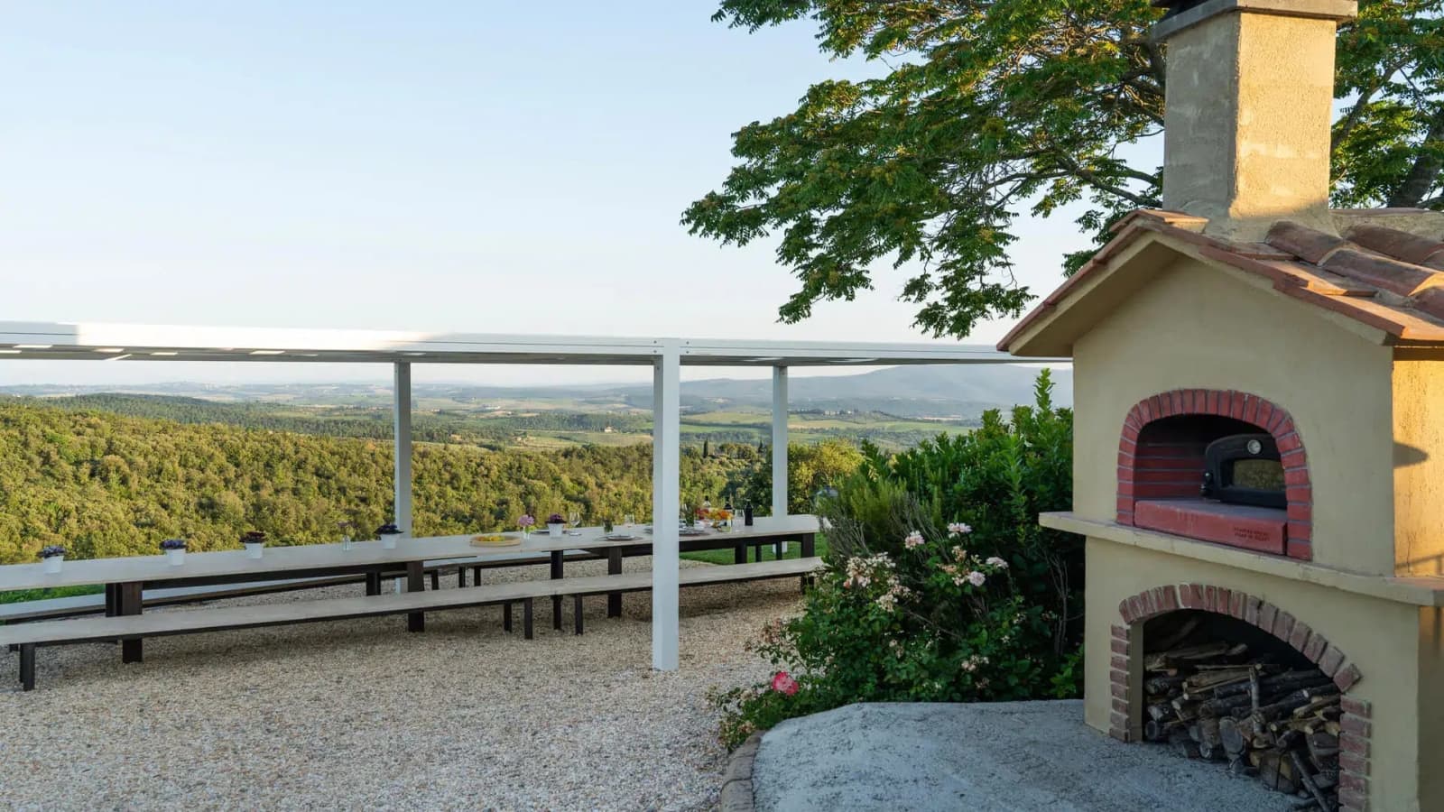 Villa Il Cellese — the pizza oven and the view