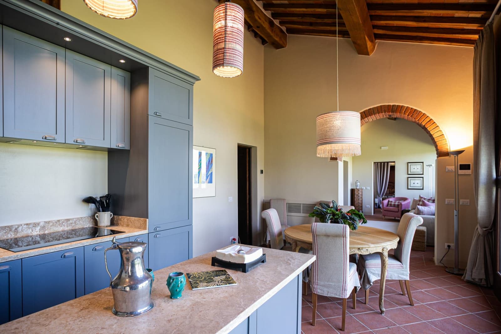 Casa Faraonia — the kitchen and dining area