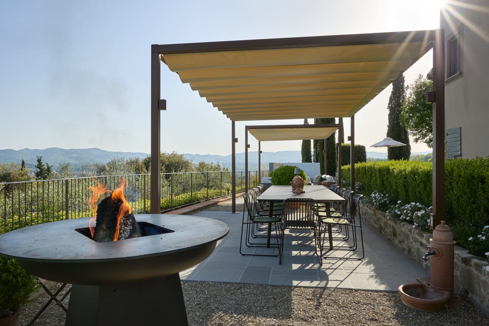 Villa Il Colto — the terrace and its pergola