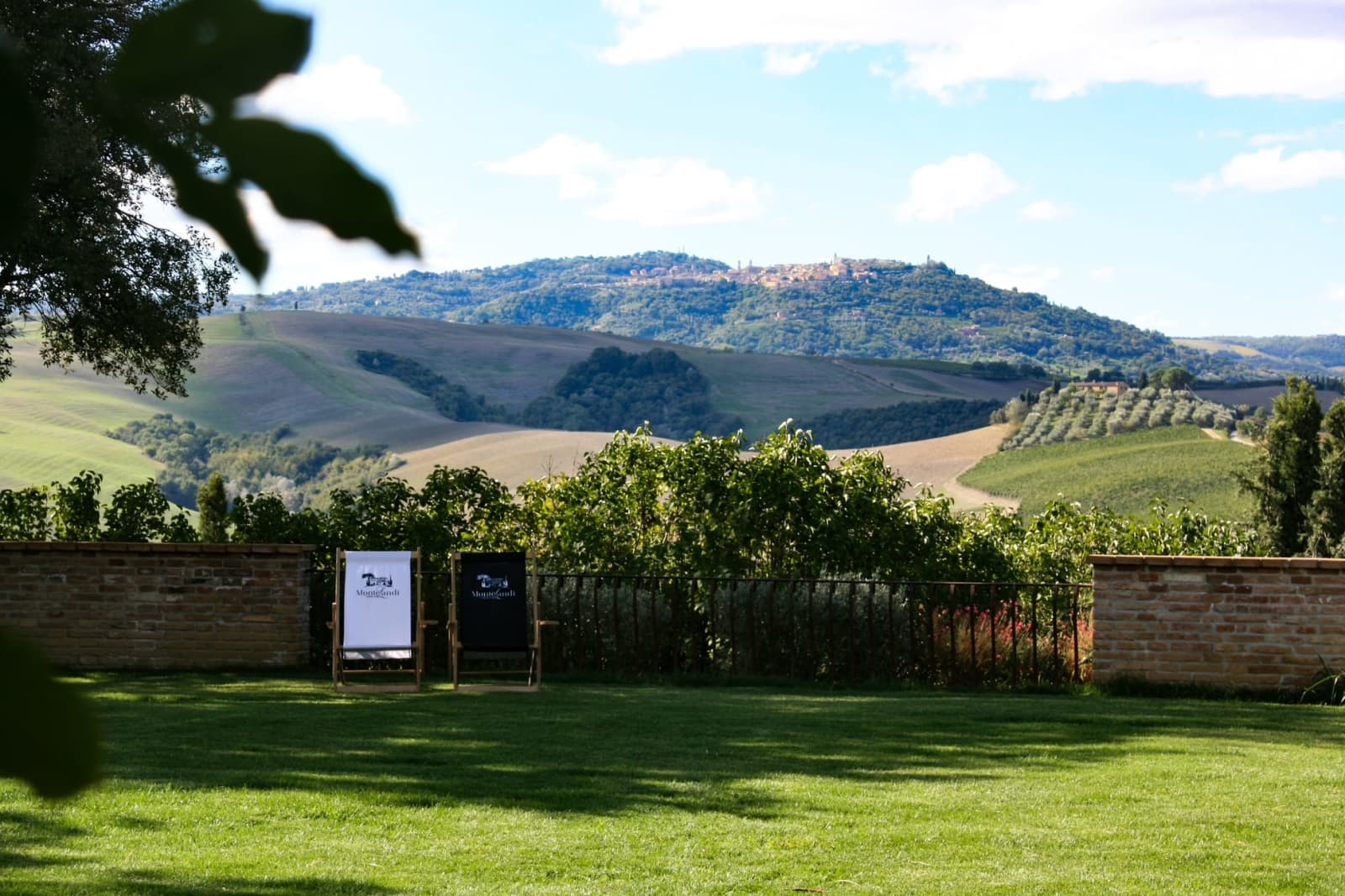 Villa Poggio d'Oro — the lawn, looking out to Monte Amiata