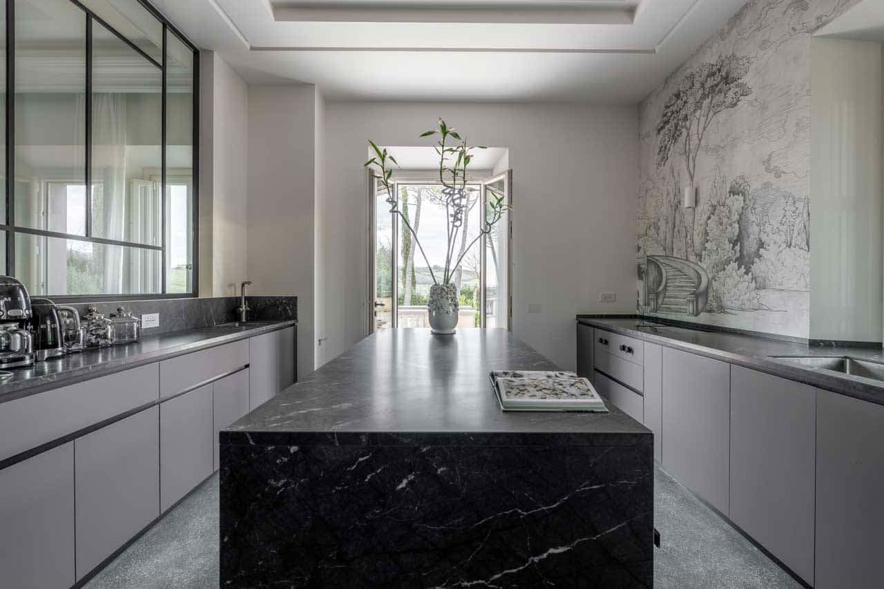 Tenuta Belvedere Estate: Tenuta Belvedere — the villa's marble dining table