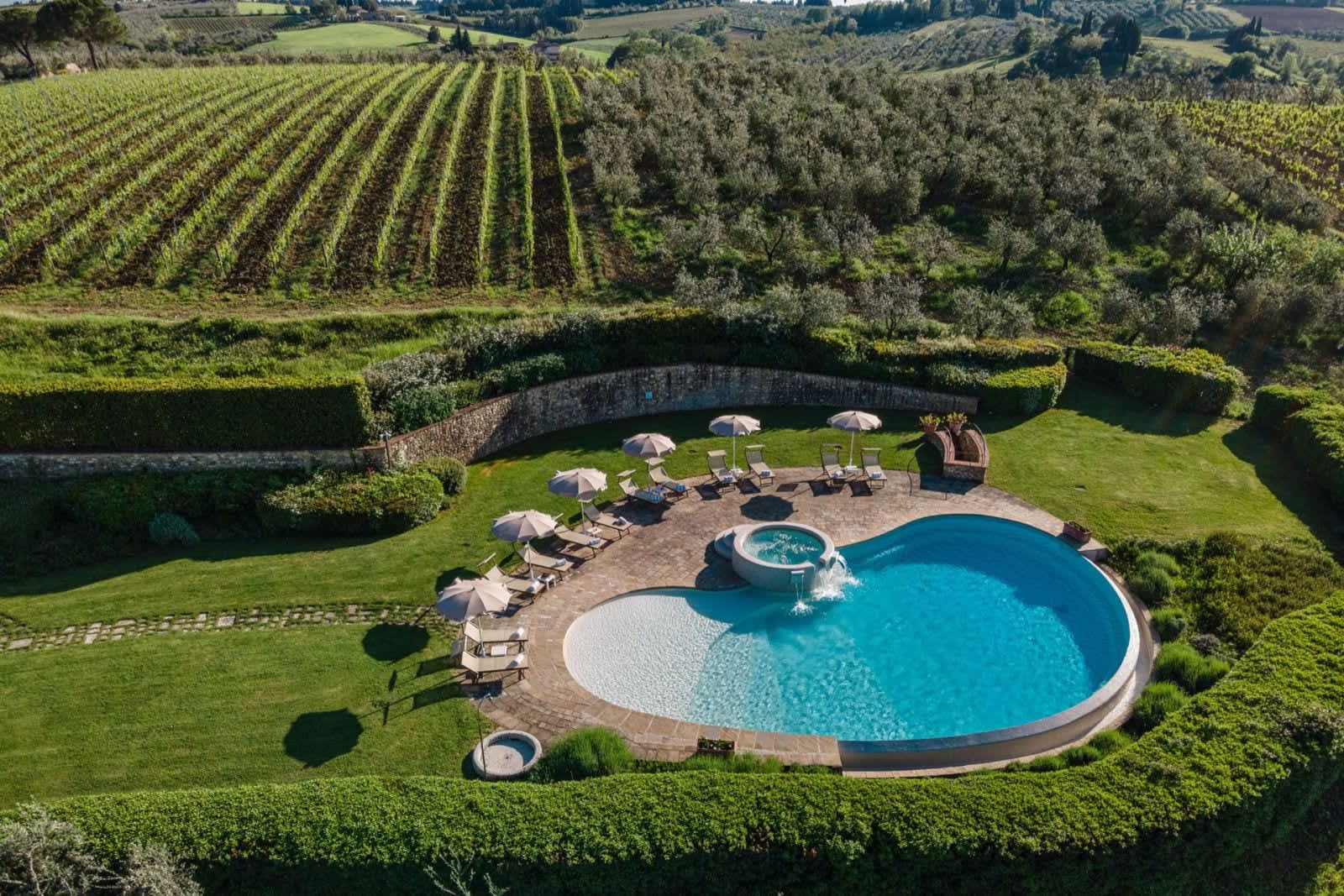 Solare del Chianti — the pool from above