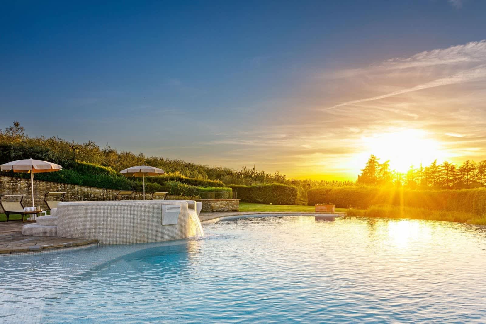 Solare del Chianti — the pool at sunset