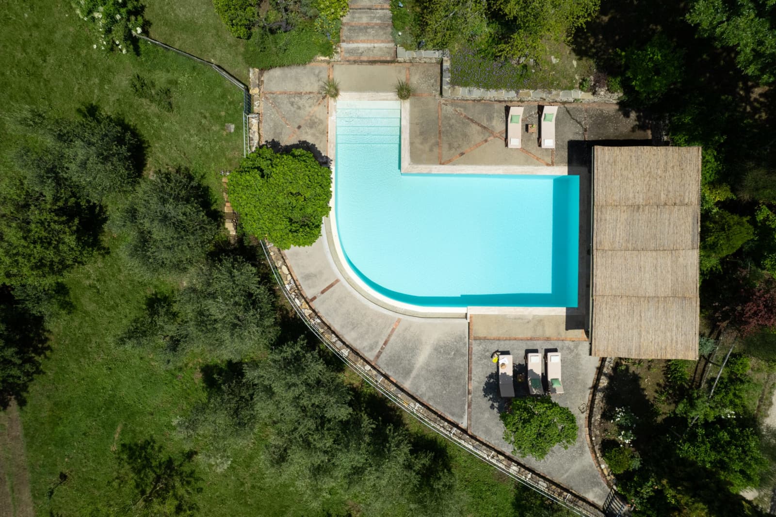 Villa Vetrichina — the infinity pool from above