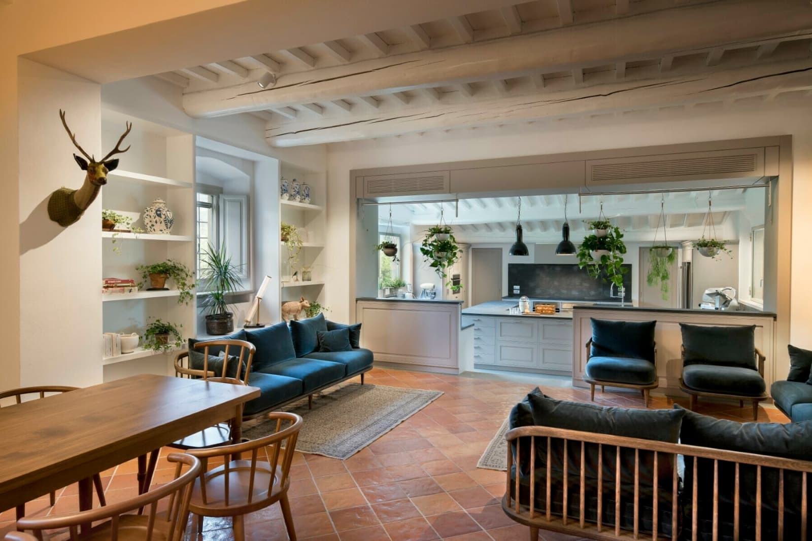 Casale Gherardi — a sitting area beside the open kitchen