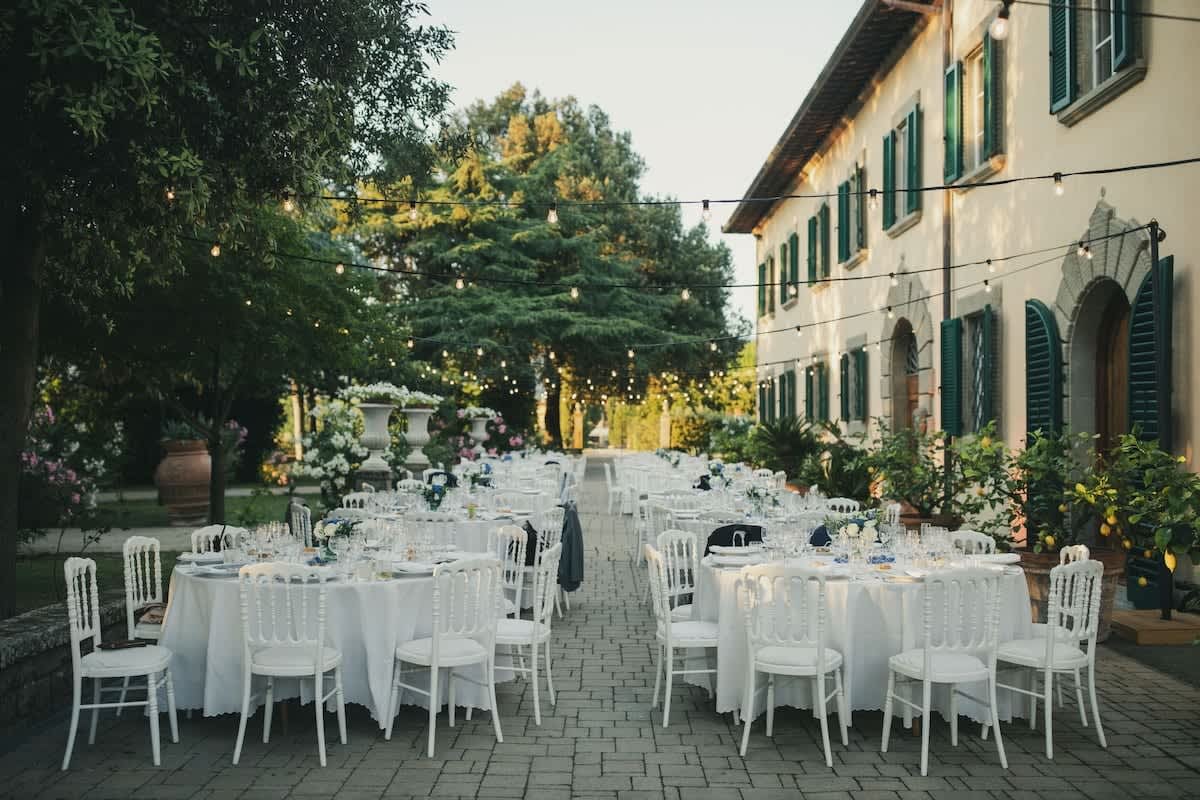 Villa della Cappella — the villa seen through the trees