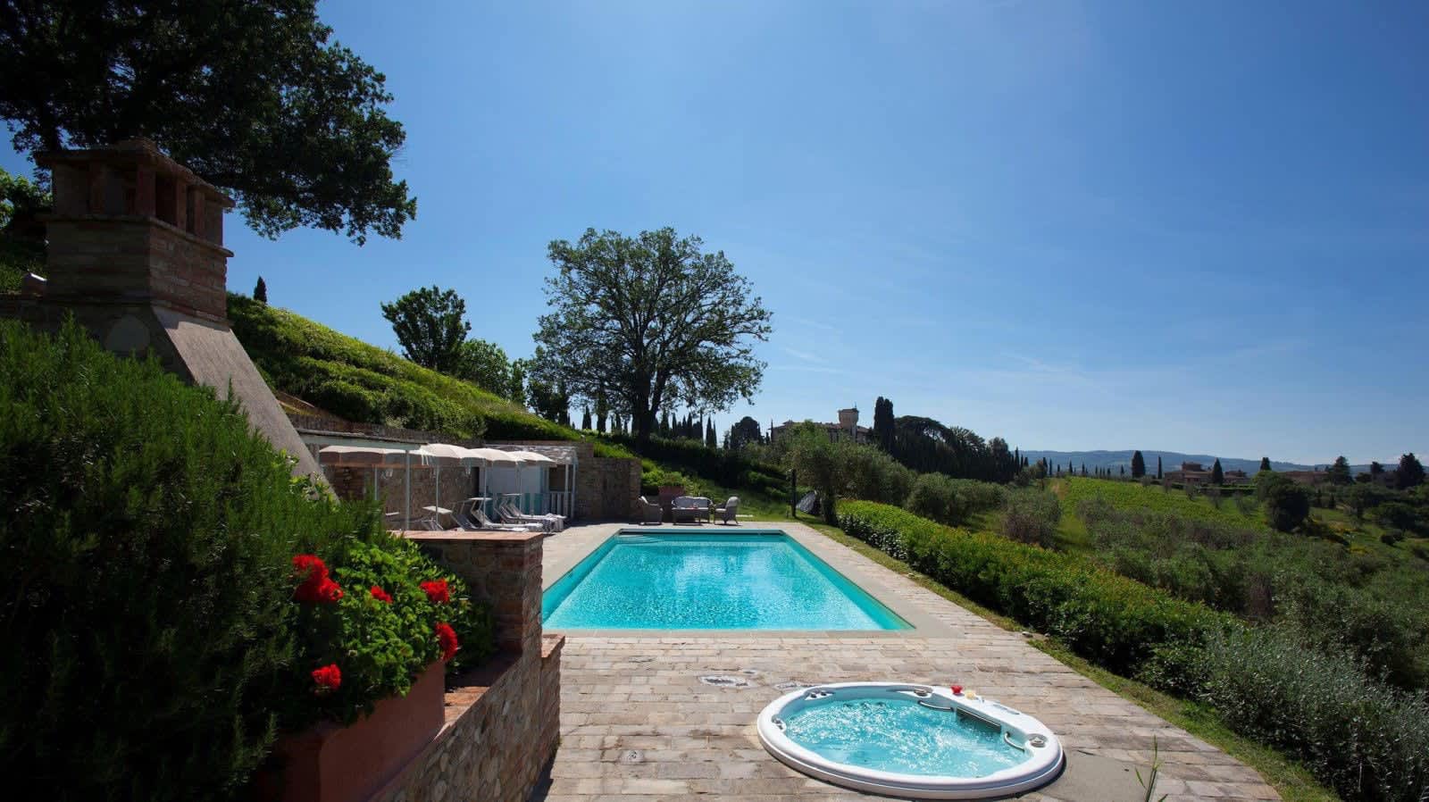 Villa Fornacella — the pool and the hills