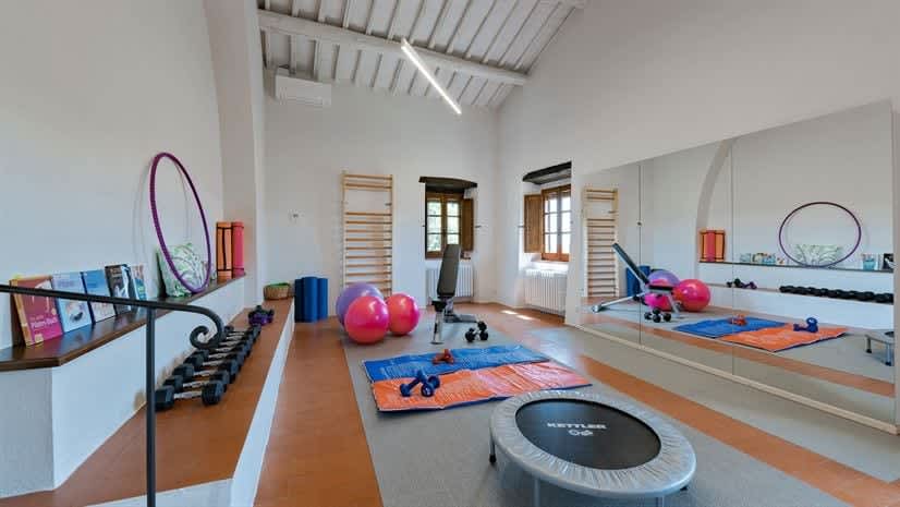 Borgo delle Vigne — the private gym in the Capanna annex