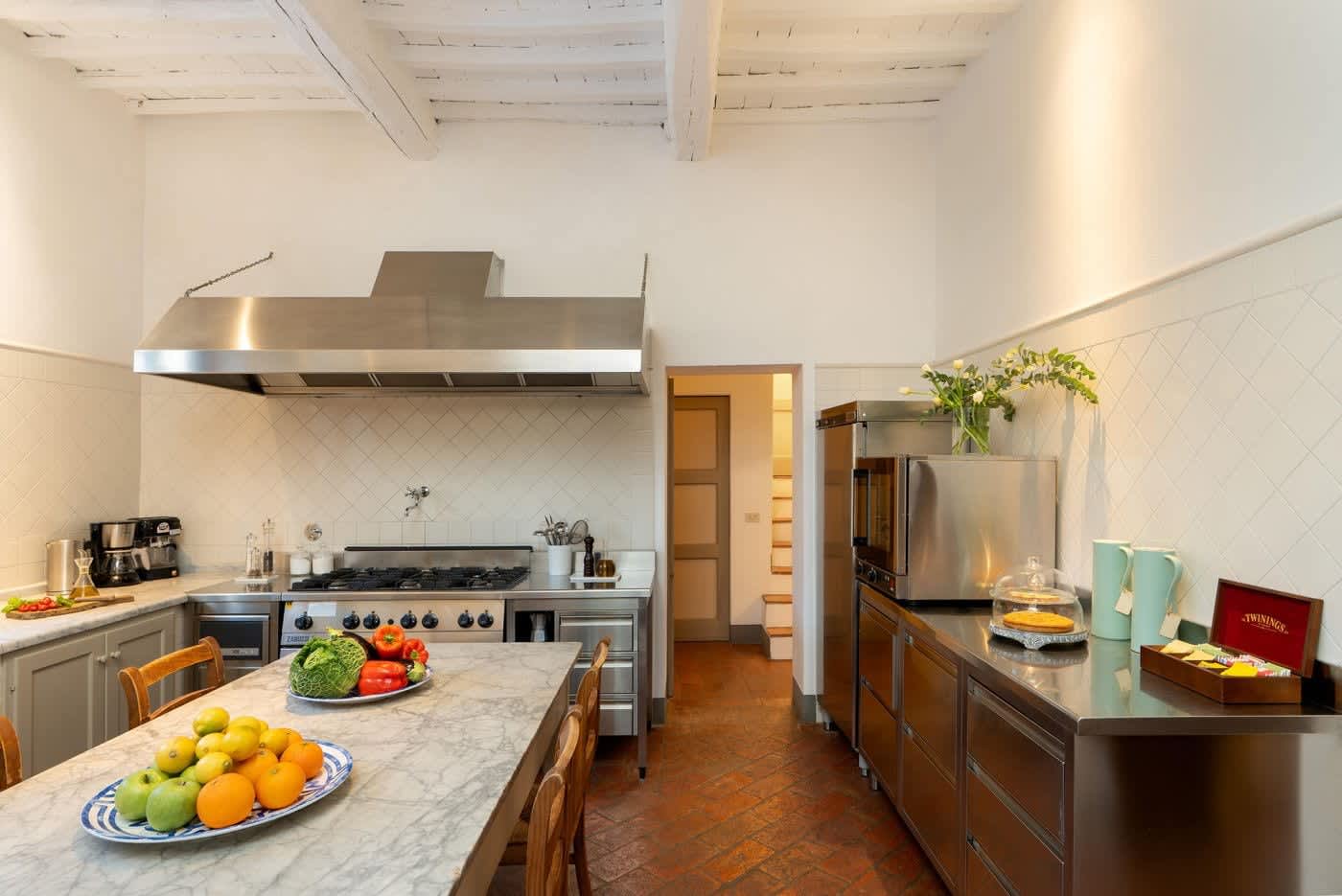 Villa Castellaro — the kitchen's professional range