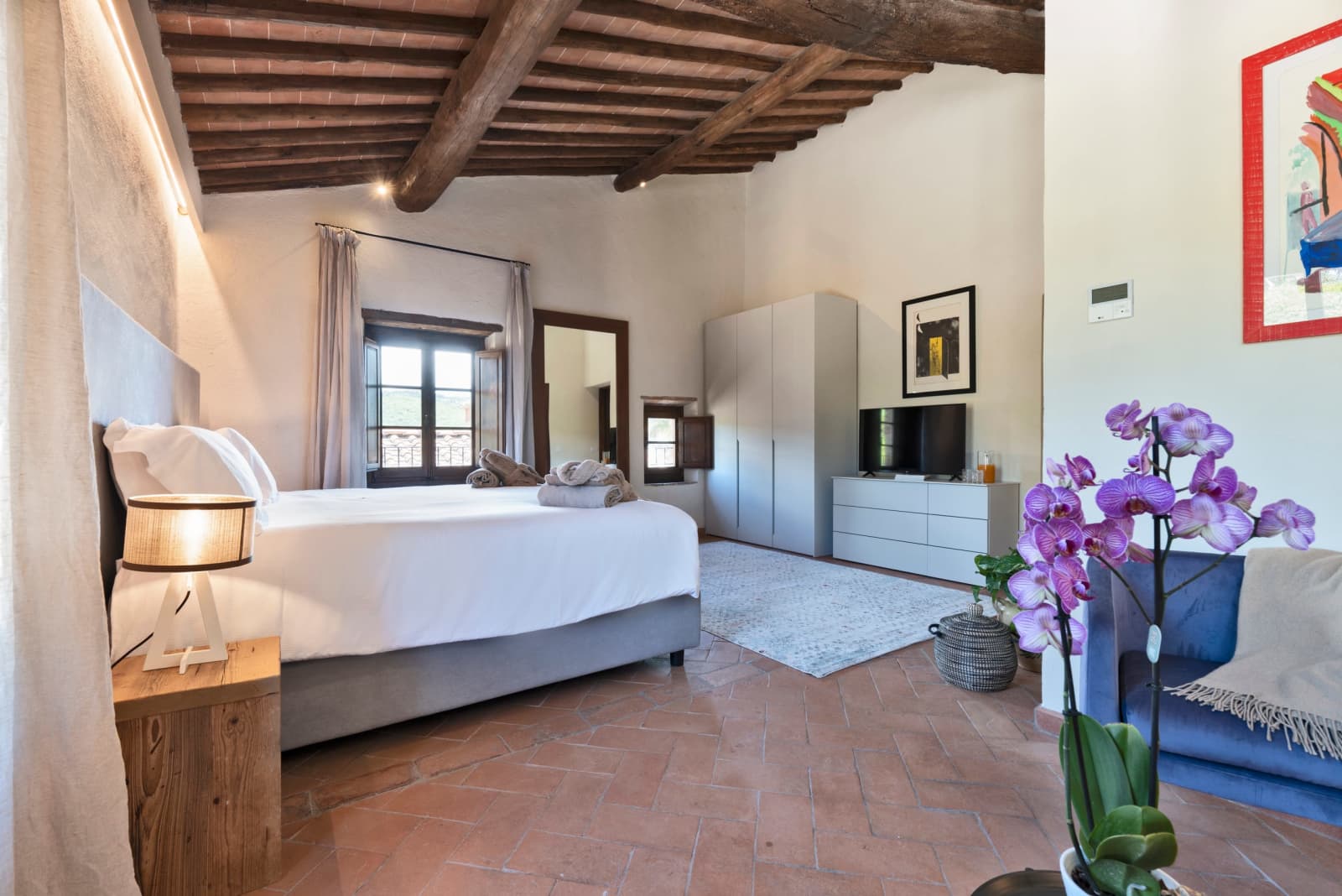 Villa Il Cellese — the Family room under the beams