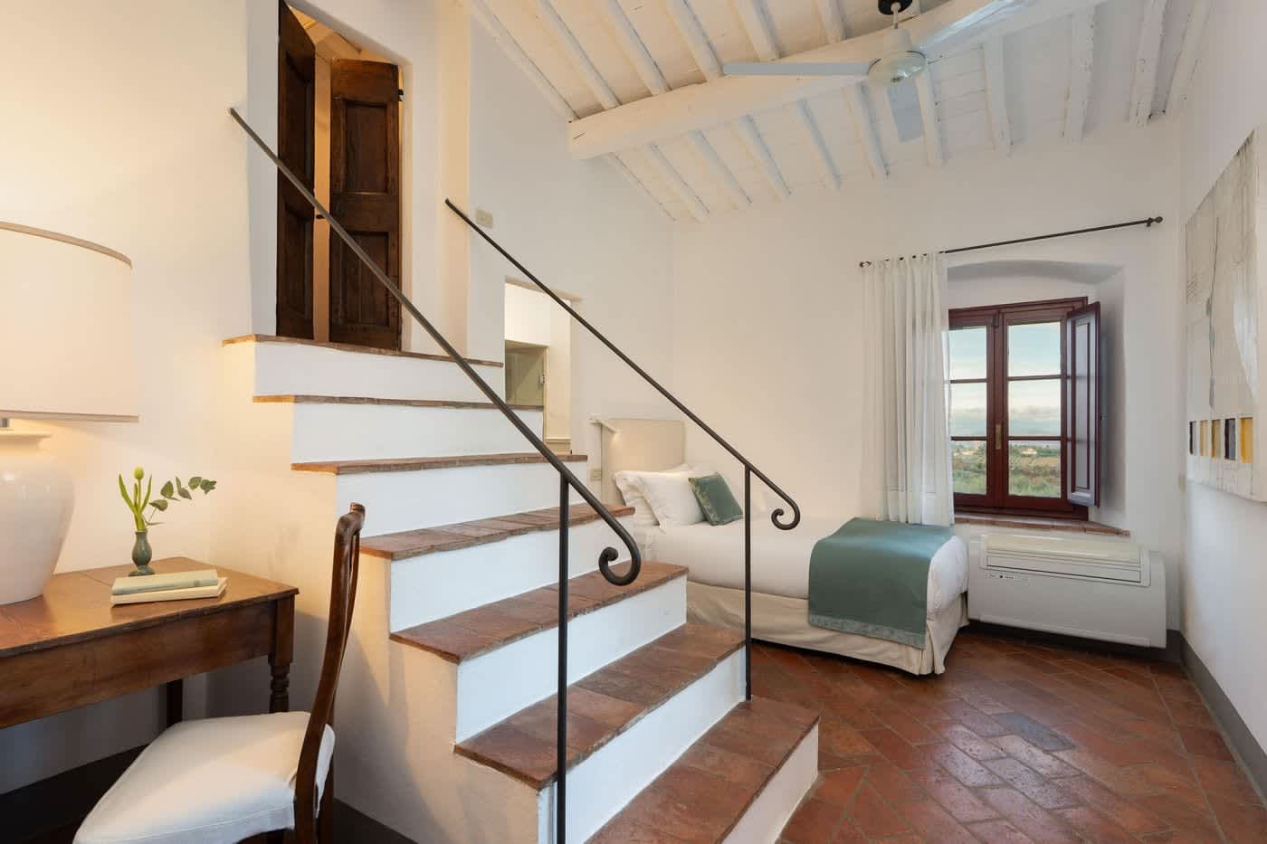 Villa Castellaro — a bedroom reached by its own staircase