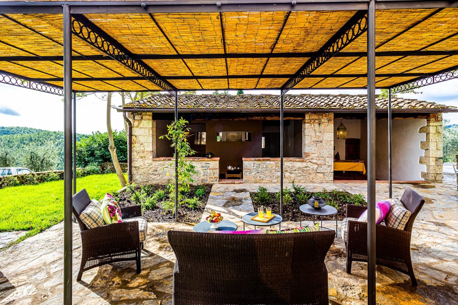 Casa dell'Erta — the pergola beside the wellness annex