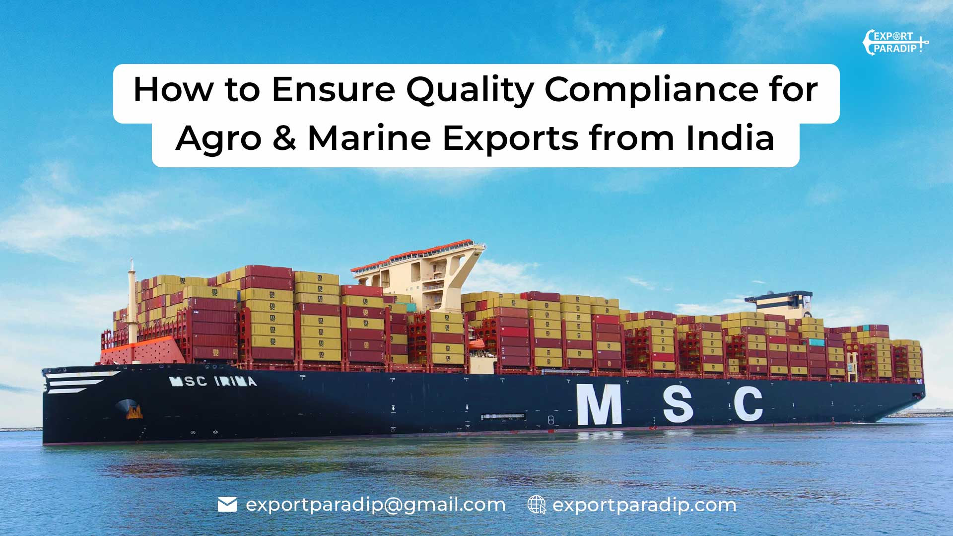 Quality compliance checklist for agro and marine exports from India showing certified packaging, cold chain storage and Paradip Port cargo operations by Export Paradip.
