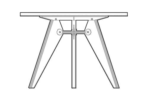 Dowload free  Gueridon Bas table 105cm designed by Jean Prouvé elevation autocad block. Autocad block make by Be Interior Designer for block free download