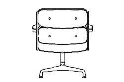 Dowload free Lobby Chair ES 108 designed by Carles & Ray Eames back view autocad block. Autocad block make by Be Interior Designer for block free download