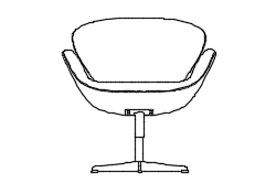 Dowload free Seat SWAN designed by Arne Jacobsen elevation autocad block. Autocad block make by Be Interior Designer for block free download