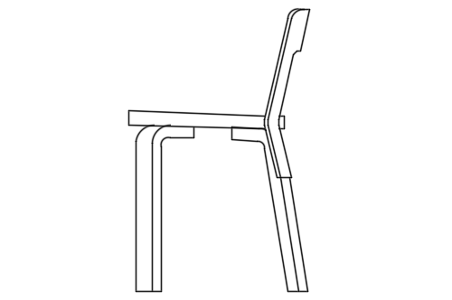 Dowload free Hansa Chair designed by Alvar Aalto side view autocad block. Autocad block make by Be Interior Designer for block free download