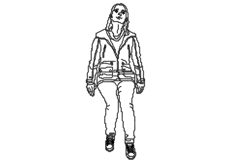 Dowload free Woman sitting and facing elevation autocad block. Autocad block make by Be Interior Designer for block free download