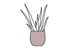 Dowload free Big ceramic pot with aloe vera elevation autocad block. Autocad block make by Be Interior Designer for block free download