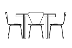 Dowload free Dining table with cool chairs side view autocad block. Autocad block make by Be Interior Designer for block free download