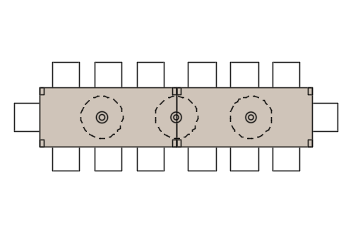 Dowload free Group of two tables with chairs plan autocad block. Autocad block make by Be Interior Designer for block free download