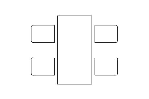 Dowload free Simple table and chairs plan autocad block. Autocad block make by Be Interior Designer for block free download