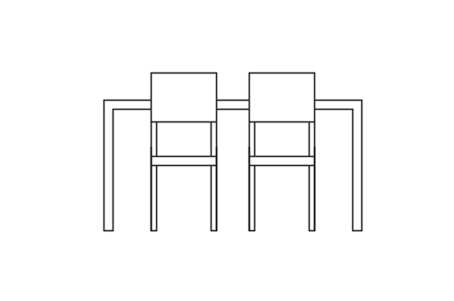 Dowload free Table with 2 simple wood chairs elevation autocad block. Autocad block make by Be Interior Designer for block free download