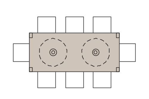 Dowload free Wood rectangular table with 8 chairs plan autocad block. Autocad block make by Be Interior Designer for block free download