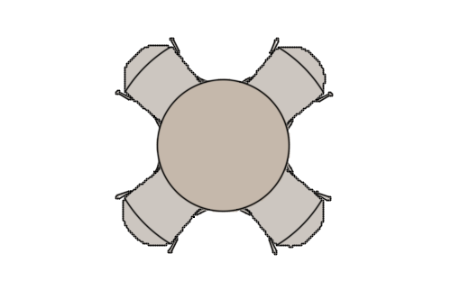 Dowload free Wood round table with four chairs plan autocad block. Autocad block make by Be Interior Designer for block free download