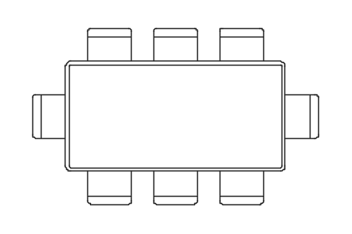 Dowload free Basic rectangular x8 table plan autocad block. Autocad block make by Be Interior Designer for block free download