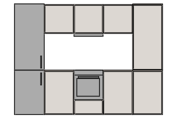 Dowload free Kitchen furniture group with oven and cooker hoods in minimalist style elevation autocad block. Autocad block make by Be Interior Designer for block free download