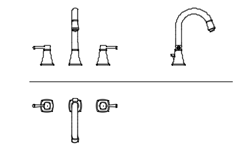 Dowload free Bathroom and kitchen faucet by GROHE 2 plan, elevation and side view autocad block. Autocad block make by Be Interior Designer for block free download