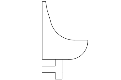 Dowload free Round urinary side view autocad block. Autocad block make by Be Interior Designer for block free download