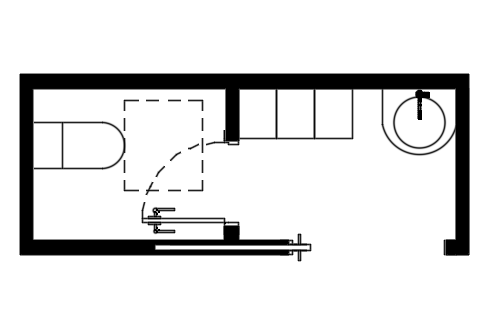 Dowload free Locker room with wc plan autocad block. Autocad block make by Be Interior Designer for block free download