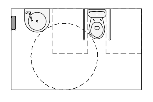 Dowload free Simple toilet cabin for people with disabilities plan autocad block. Autocad block make by Be Interior Designer for block free download