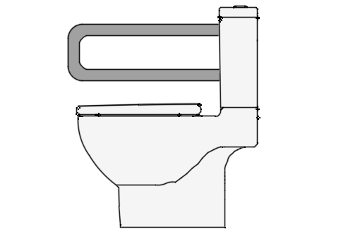 Dowload free Toilet for people with disabilities side view autocad block. Autocad block make by Be Interior Designer for block free download