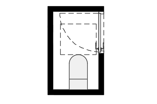 Dowload free Toilet cabin with lateral door plan autocad block. Autocad block make by Be Interior Designer for block free download