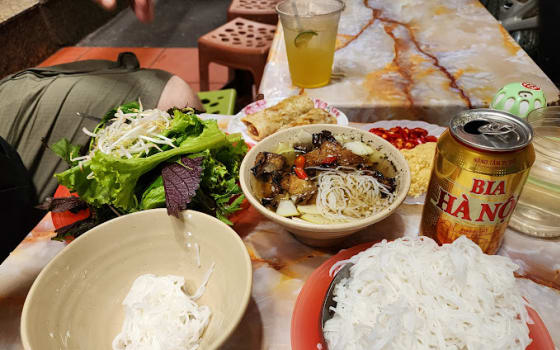 Bún Chả Hàng Quạt, Street Food Spot in Old Quarter, Hanoi