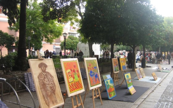 Plaza del Museo Sunday Art Market in Museo, Seville