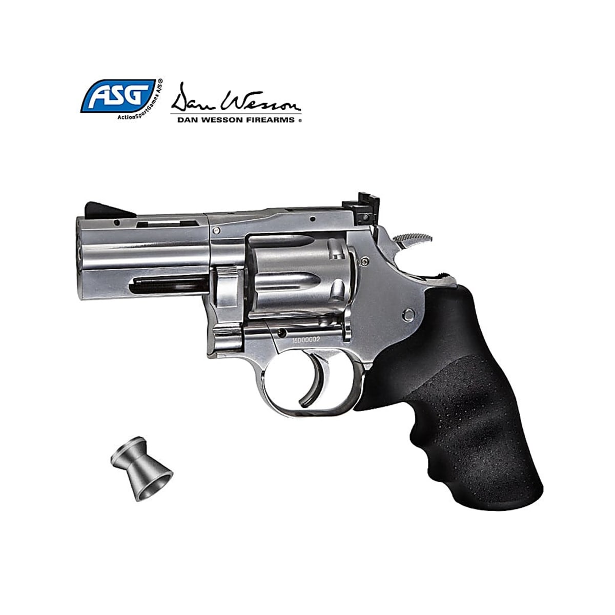 Revólver CO2 ASG / Dan Wesson 715 2.5" 4.5mm Color Plateado CO2