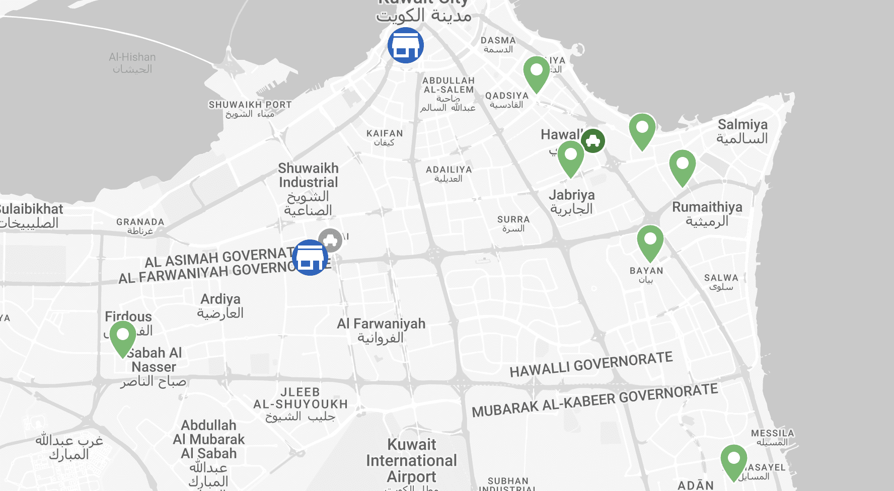Real-time GPS tracking map