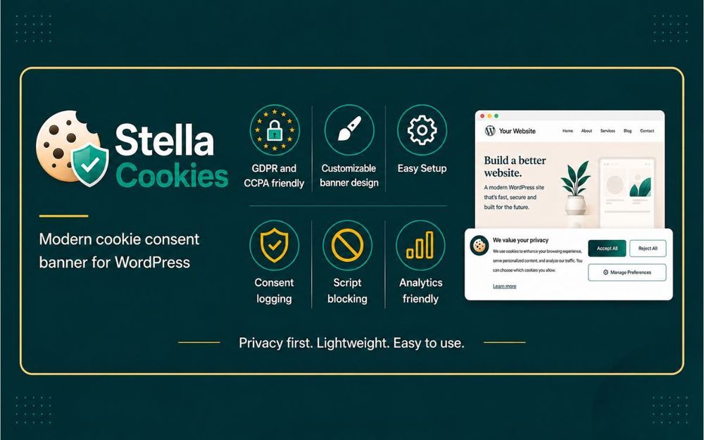 Stella Cookies - Plugin de consentement cookies WordPress