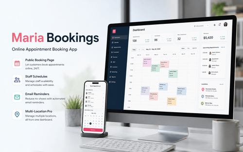 Maria Bookings App - Programvara för tidsbokning online
