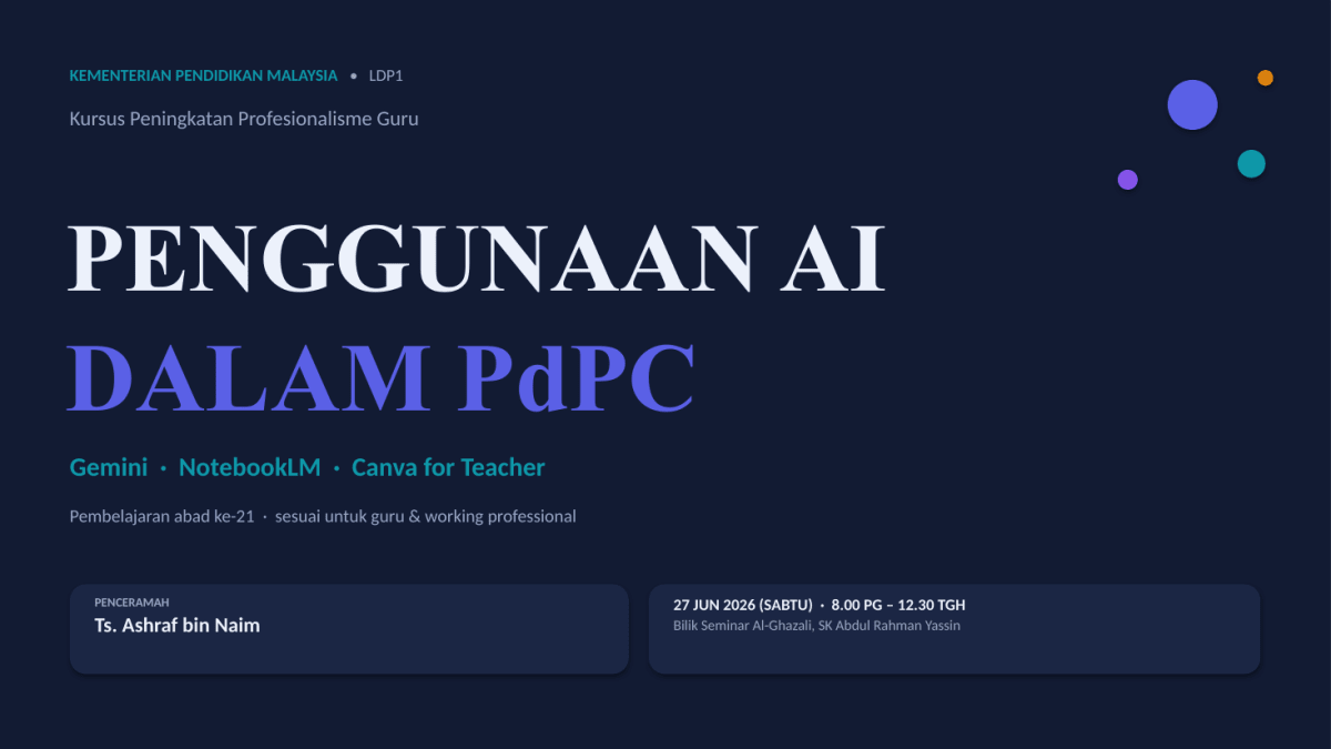 Kursus Penggunaan AI dalam PdPC (LDP1)