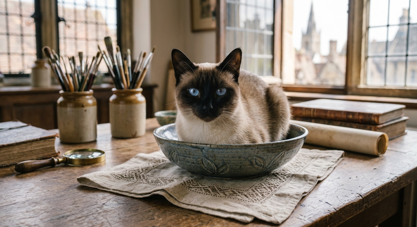 Gato Siamés de ojos azules