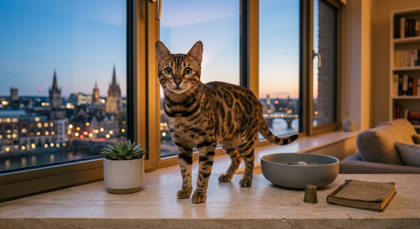 Gato Bengalí de pelaje moteado