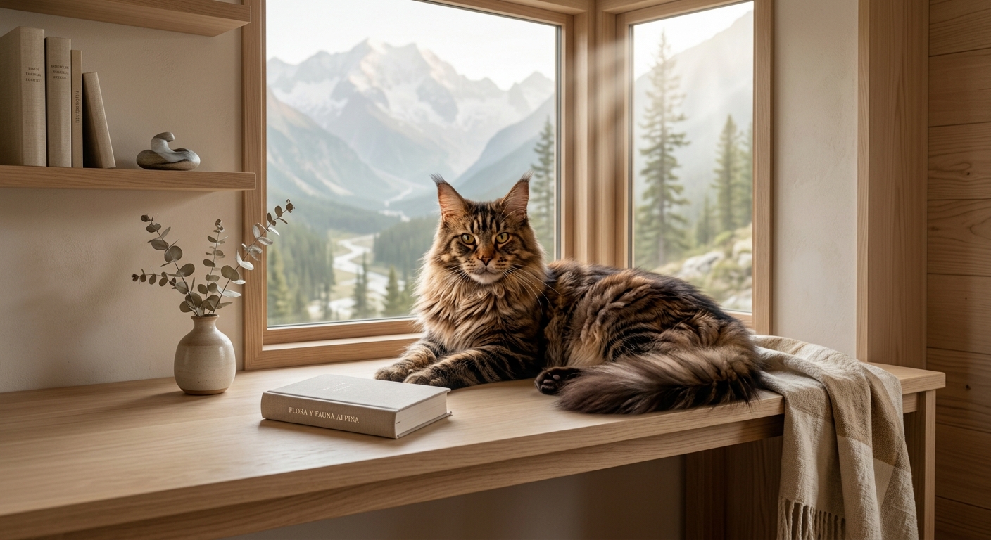 Gato Maine Coon de gran tamaño
